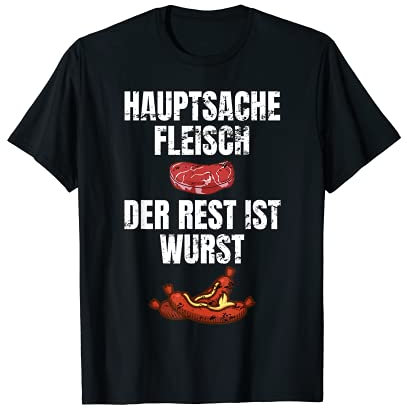 Principal pour la viande du reste est la saucisse - Griller le couteau à viande. T-Shirt