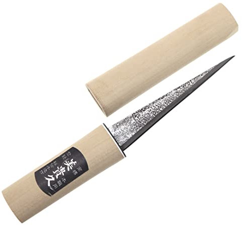 Cuchillo Japonés Artesanal Katana Ice Carving Madera Cocina - Forjado Mano en Japón (martillado 120mm)
