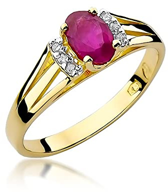 MARKO Goldring mit Topas 0.50Ct und mit Diamanten 0.05Ct | Ring aus 14k 585 | Verlobungsring | Ring für Damen