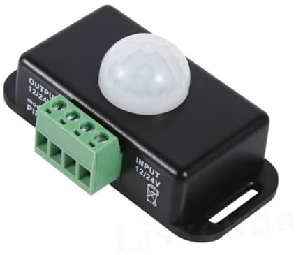 LeHang 12V 24V DC 6A 8A Interrupteur à Détecteur de Mouvement PIR Ajustable Interrupteur Automatique de Contrôle de Lumière Noir
