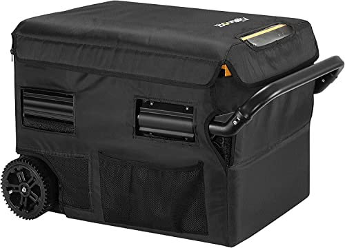 BougeRV 35L 600D isolierte Schutzhülle, Tragbare Schutzhülle für CRD35 12V Kompressor-Kühlbox, wasserdichte & Kratzfeste Schutzabdeckung für Dual-Zone-Kühlschrank (Kühlbox nicht enthalten)