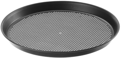 HENDI Perforerat pizzaplåt, bakplåt, pizzapanna, perfekt för jämn pizzabakning, ø 260 x (H) 25 mm, kolstål