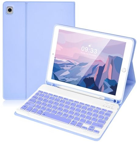 Lively Life Teclado Bluetooth para iPad 10.2 9ª 2021/8ª 2020/7ª generación 2019, iPad Air 3 2019, iPad Pro 10.5 2017, funda protectora con teclado inalámbrico desmontable, soporte para bolígrafo