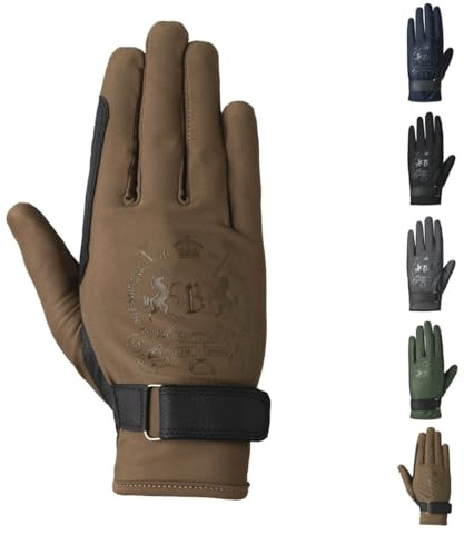 netproshop Reithandschuhe Damen für das Ganze Jahr mit Grip in der Handfläche Gr. 6-8, Groesse:7, Farbe:Braun