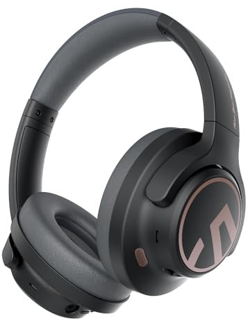 SoundPEATS Space Bluetooth Headphones Over Ear, Hybrid Active Noise Cancelling Earphones 123 H Playtime, Wireless Bluetooth 5.3 Headset Hi-Res Audio Wired, Foldable Headphones for Home Office Travel