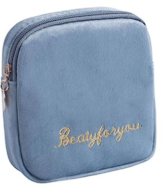 GLEAVI Portable Sanitary Napkin Storage Bag with Large Capacity and Zippered Design for Women and Girls, Cotton Coin Purse Suitable for Loose Change and Sanitary Napkins, for Office,