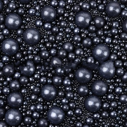 Homipooty Essbare Süßigkeiten Kuchen Dekoration Schwarz Perlen 120G Geburtstag Halloween Thanksgiving Weihnachtsfeier Team Abendessen Papier Tasse Kuchen Dessert Keks Zucker Streuen