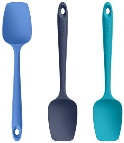 U-Taste Silikon Spatel Löffel 3er-Set, 250℃ Hitzebeständiger Antihaft-Gummischaberlöffel, Bpa Frei Flexibel Servierlöffel Küchenutensilien für Antihaftbeschichtetes Kochgeschirr (Mehrfarbig)