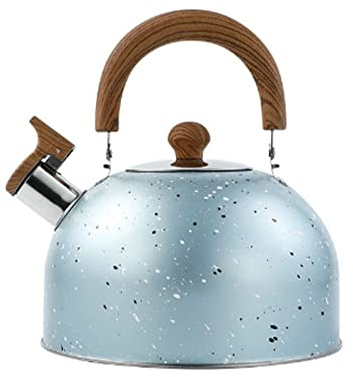 Cyrank Bouilloire à Thé Sifflante, Bouilloire en Acier Inoxydable sur la Cuisinière, Théière à Sifflement Fort, Bouilloire à Thé, Théière à Eau, Chaudières, Petite Théière, Chaudière à Eau(Bleu)