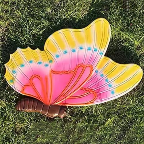 Trittsteine für Garten Schmetterlings-Trittsteine für Den Dekorativen Garten, Personalisierte Harz-Trittstein-Rasen-Yard-Kunst, 14 X 11 DIY-Gehwegsteine für Große Kleine Füße ( Color : Red , Size :