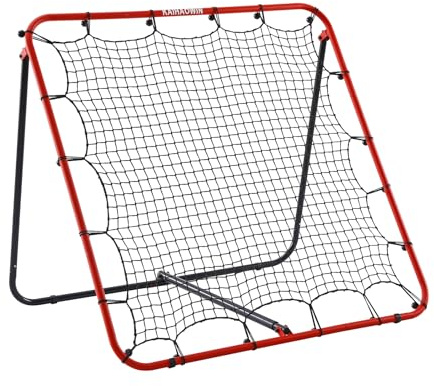KAIHAOWIN Rebounder für Fußball Kinder 120 ×120 cm，Fußball Rebounder Metall mit Verstellbarem Winkel, Rückprallwand für Fußball