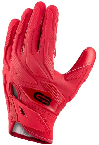 Grip Boost Raptor 2.0 Padded Men's Football Gloves with Boost Plus Grip Technology (Red, XX-Large)