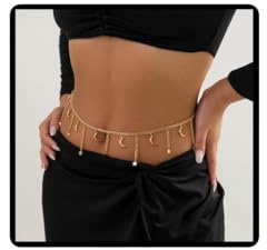 Danshinbow Vintage Quaste Stern Halbmond Taille Kette Gold Mond Bauch Körper Ketten Strand Taille Schmuck für Frauen