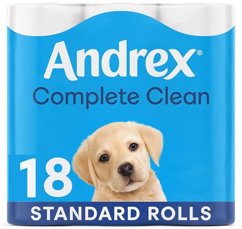 Andrex Toilet Roll - Complete Classic Clean Toilet Paper, 18 Toilet Rolls