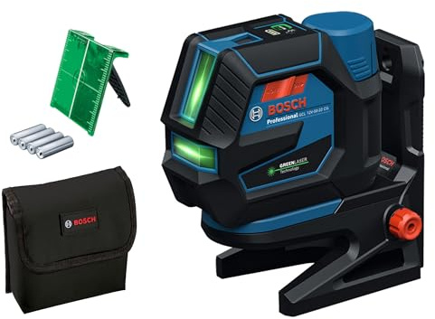 Bosch Professional kombilaser GCL 12V-50-22 CG (räckvidd upp till 50 m med mottagare, dubbla kraftkällor, appen Levelling Remote, RM 20-fäste, batteriadapter, 4 x 1,5 V LR6 (AA), förvaringsväska)