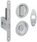 Bonaiti - Kit Serratura Porta Scorrevole Rosetta Tonda,Maniglia con Serratura per Porta Scorrevole (Colore Cromo Satinato), Serratura con Tirante Integrato