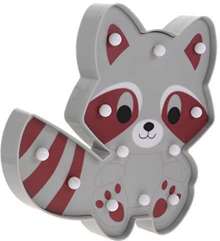 DOITOOL Led Nachttischlampe Kleiner Waschbär Form Cartoon Tischlampe Warmes Nachtlicht Kinderzimmer Dekoration Kompakte Schreibtischlampe Robust Und Augenfreundlich