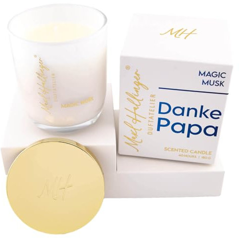 Hallingers Genuss Manufaktur Vatertags Duftkerze aus Sojawachs bis 40h Maxl Hallinger, scented candle, Duftkerzen im Glas