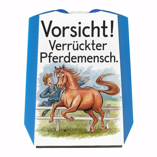 speecheese Vorsicht! Verrückter Pferdemensch Parkscheibe Lustige Spruch-Parkscheibe für Pferdefans