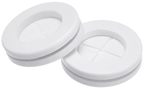 TA-VIGOR 6Pcs Round Rubber Grommets 25mm Double-Sided Wire Gaskets | White Synthetic Rubber, Rubber Hole Plugs for Wire Cable and Plugs Protection, Suitable for Electrical Panels and Equipment