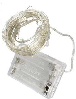 Brightium LED-ljusslinga av koppartråd, 3AA-batteri, 2 m, RGBY, perfekt för dekoration och atmosfär vid evenemang och fester.