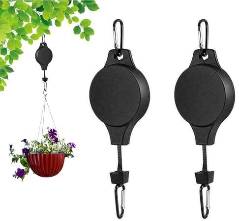 2 Stück Verstellbare Aufhängung für Blumenampel Halterung, Pflanzenaufhänger Schwarz, Pflanzenhalterung Ohne Bohren für blumenampel hängend außen, Balkon Terrassen Vogelhaus Innen und Außenbereich