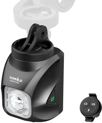TOWILD DL1200S Luces de Bicicleta con Mando a Distancia 1200 Lumen Luz LED Delantera Montada Debajo de la Bicicleta USB-C Recargable 3200mAh Anti-Glare Linterna de Ciclismo