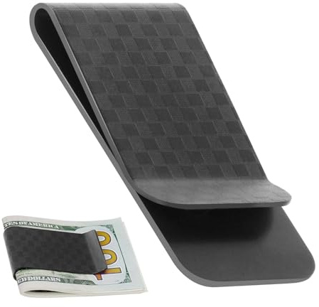 Carbon Fiber Geldklammer Schwarz Geldklammer aus Metall Tragbare einfache Geldscheinklammer für Valentinstagsgeschenke Bargeld Rechnungen Karten Dokumente Banknote Geldscheine Visitenkarte Kreditkarte