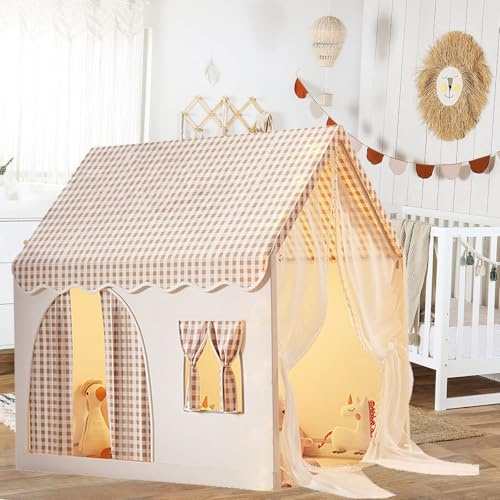 Tente de Jeu Enfants, Tente Enfant Interieur, Maison de Tente de Jeu, Tente Enfant Cabane, Grande Princesse Maison de Jouets avec fenêtres pour garçons et Filles de 3 à 13 Ans (A)