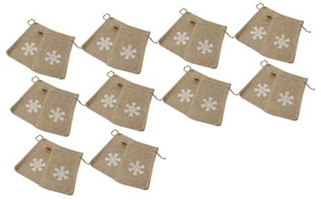 UTHCLO 20 Stück Leinen Kordelzugbeutel Süßigkeitentüten Geschenkbeutel Weihnachtsdesign Süßigkeitenbeutel Partyzugbeutel Aufbewahrungstasche Für Kleine Geschenke Und Snacks