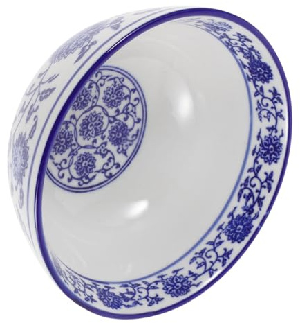 FIXOSHEE Bol En Porcelaine Bleue Et Blanche Chinoise 12,5 Cm x 6,3 Cm Céramique Lisse Usage Quotidien Salade Dessert