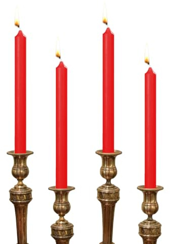 Candela A Stelo | 24,9 Cm Lunghe con Durata Prolungata 4 Pezzi | Centrotavola per Casa Eventi Formali Cena | Festa Natale Ringraziamento Halloween Chiesa