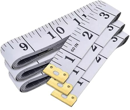 3-Pack Tape Measure Body Double Scale Soft Measuring Tape 60inch (150cm), Flexible Sewing Cloth Craft Fabric Ruler for Body Measurements & Weight Loss, Accurate & Easy to Read Large Clearly Numbers