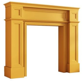 HACSYP Kaminumrandung mit funktionalem Regal – for Lounge, Wohnzimmer, Sitzecke