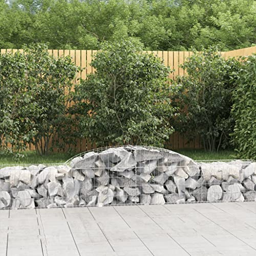 HaoChrymec Gabbioni ad Arco, in Ferro Zincato, Design Strutturale Rinforzato, Gabbioni Metallici, Recinzioni da Giardino, per Giardino e Cortile, Colore Argento, 300x50x40/60 cm
