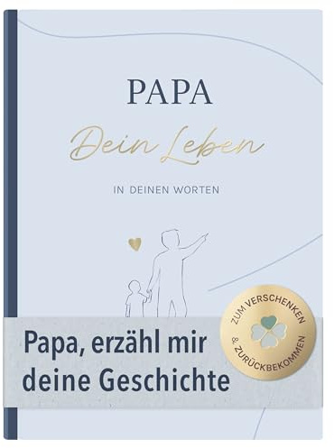 mintkind® Erzähl mal Papa - Erinnerungsbuch Dein Leben in deinen Worten - Ausfüllbuch für Väter Geschenk Geburtstag Weihnachten persönliches Andenken mit Fragen Fotos 112 Seiten Hardcover