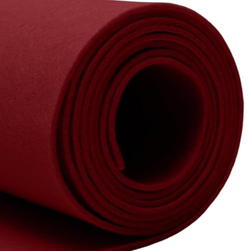 LUPATDY Rouleau de Feutre Bordeaux 30 cm x 250 cm, Tissu en Feutre 3mm D'épaisseur, Feutrine Loisir Creatif pour Bricolage, Sac de Rangement, Tissu en Felt pour Travaux Manuels, Décoration