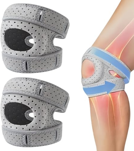 EcoPatch Genouillère anti-douleur V2 – Support de genou à compression 360°, maintien articulations, design respirant et léger, sangle ajustable, pour sport, marche et activités quotidiennes