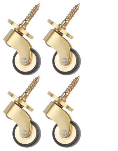 4pcs Brass Swivel Casters With Silent Bearings For Heavy Duty Furniture Wheels, Sofas, And Tables