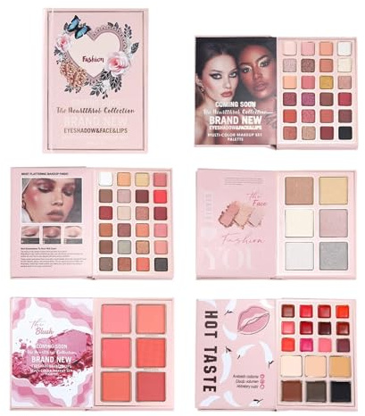 Paleta De Maquillaje Con Diseño De Libro Espejo De Maquillaje Mujer | Paleta De Sombras De Ojos Portátil Para Principiantes Profesionales Artistas Novias Amantes De La Belleza