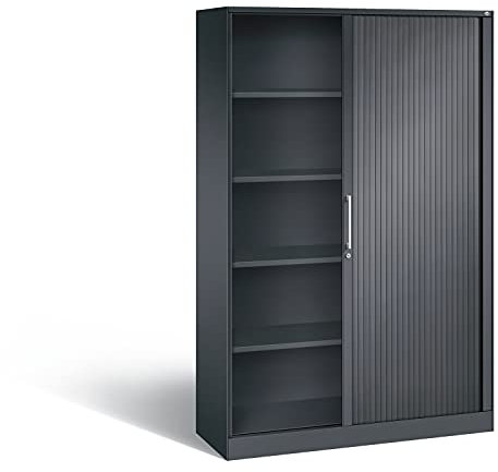 Aktenschrank Asisto mit Rollladen, 5 Ordnerhöhen, H1980xB1200xT435mm