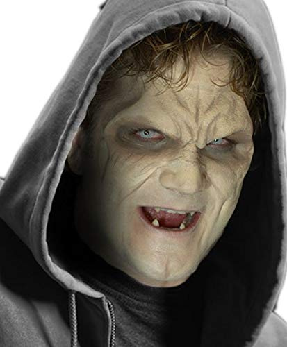 Maskworld Vorgeschminkte Vampir-Maske aus Latex- Teilmaske mit Hautkleber - ideal für Halloween, Karneval, Motto- & Grusel-Party