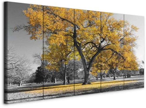 murando - Quadri Moderni per Soggiorno, Albero, 200x80 cm | Chiodi Inclusi, 5 Pezzi, Quadro Moderno, Canvas con Struttura, Componibili, Resistenti Allo Sbiadimento, Produzione Europea