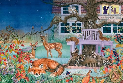 Schmidt 56575 Nächtlicher Tierbesuch Kinderpuzzle, 100 Teile