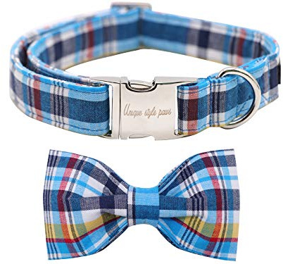 Unique style paws Hundehalsband mit Abnehmbarer Fliege, Hundehalsbänder mit Schleife für kleine mittel Groß Hunde, Fliege Hundehalsband verstellbar XXS-XL