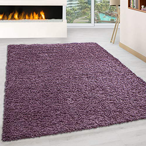 Rugstore shop ltd SHAGGY RUG 35MM / 3.5cm Modern Rugs Living Room Extra Large Small Medium Rectangular Size Soft Touch Thick Pile Living Room Area Rugs Non Shedding (Mauve, 160 x 230 cm)