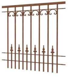 ELEO Geländer Lucca unbeschichtet - 90 x 96 cm Brüstungsgeländer für außen handgeschmiedet Schmiedeeisen - Geländer aus Metall rost Edelrost romantisch - stabil für Balkon oder Terrasse