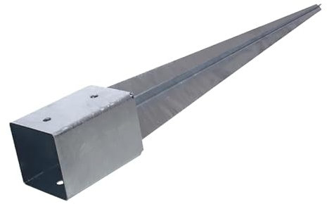 NAJDER Supporto per pali a spinta, manicotto a spinta Ancoraggio a terra per pali quadrati in legno 70x70 mm, lunghezza 750 mm, acciaio zincato a caldo, per il fissaggio a terra di pali in legno.