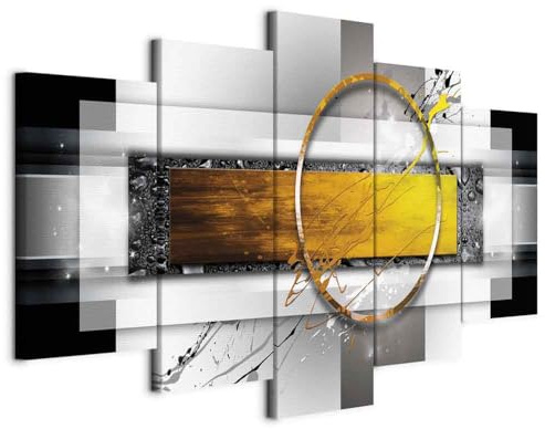 B&D XXL - Akustikbild Akustikschaumstoff, 225x112 cm, 5-teilig, Wohnzimmer | Verbessert Raumakustik, reduziert Hall, ideal fürs Büro oder Wohnzimmer, hochwertige Verarbeitung, schnelle Montage, stilvoll