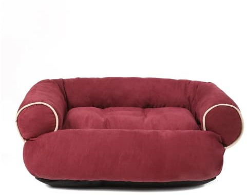 Canapé-lit Pour Chien à Sommeil Profond Litière Pour Chat De Haute Qualité Lit Pour Animaux De Compagnie Plus épais Et Chaud En Hiver Pour Petits Chats Et Chiens (L,Vin rouge)